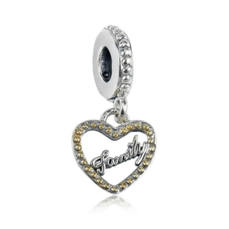 

European and American New 925 Sterling Silver Jewelry DIY Beads Accessories Love Affection Pendant Fits Pandora Charm Bracelets