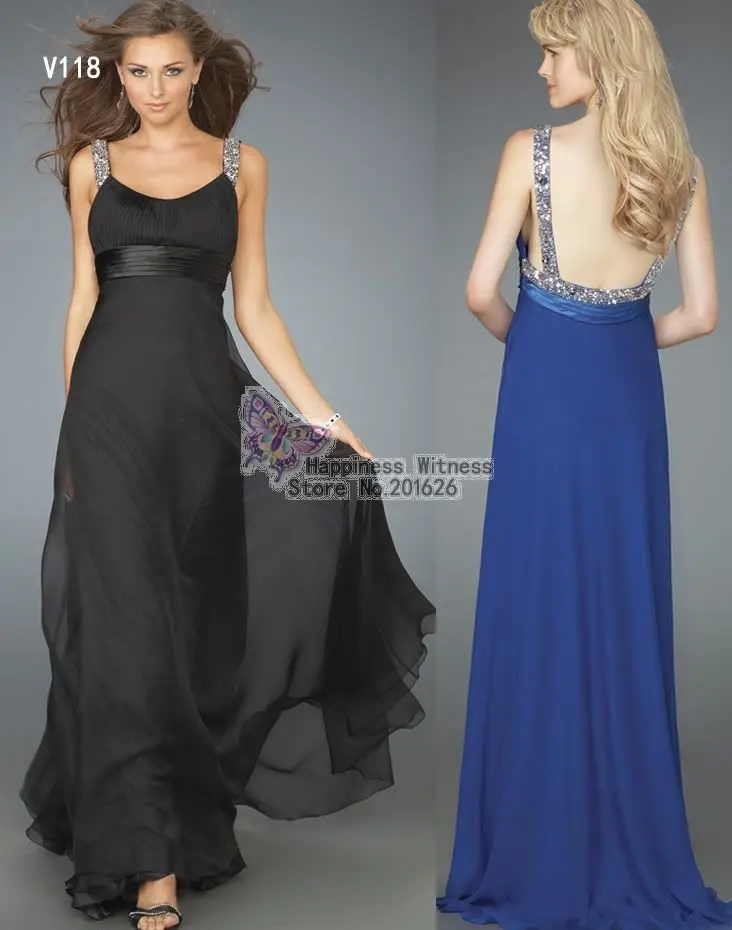 V118 Spaghetti strap Evening Dress Beach Sheath Chiffon with Beads Custom New 2012 | Свадьбы и торжества