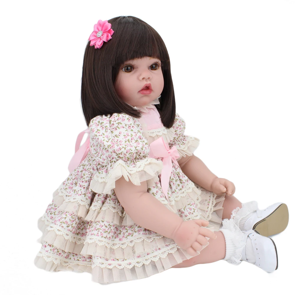 NPKDOLL 22 дюйма 55 см кукла реборн реалистичное Силиконовое тело с длинными волосами