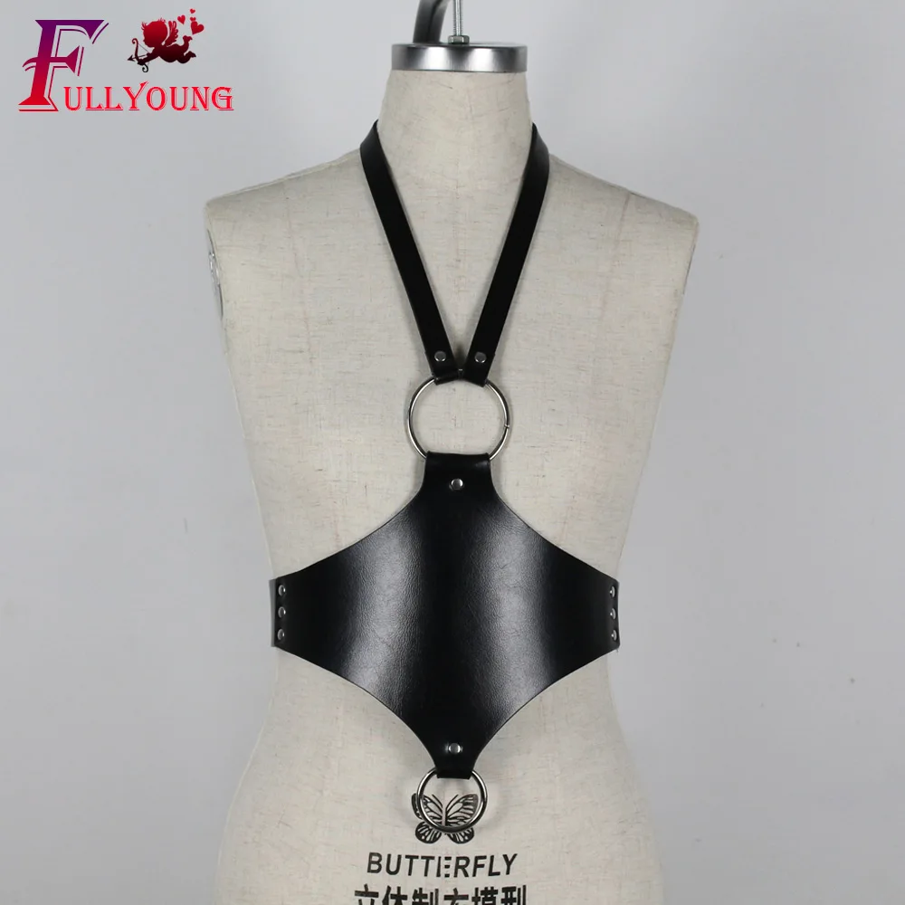 

Fullyoung Sexy Punk PU Leather Women Harness Body Suspenders Straps Women Sexy Female Erotic Lingerie Waist Belts
