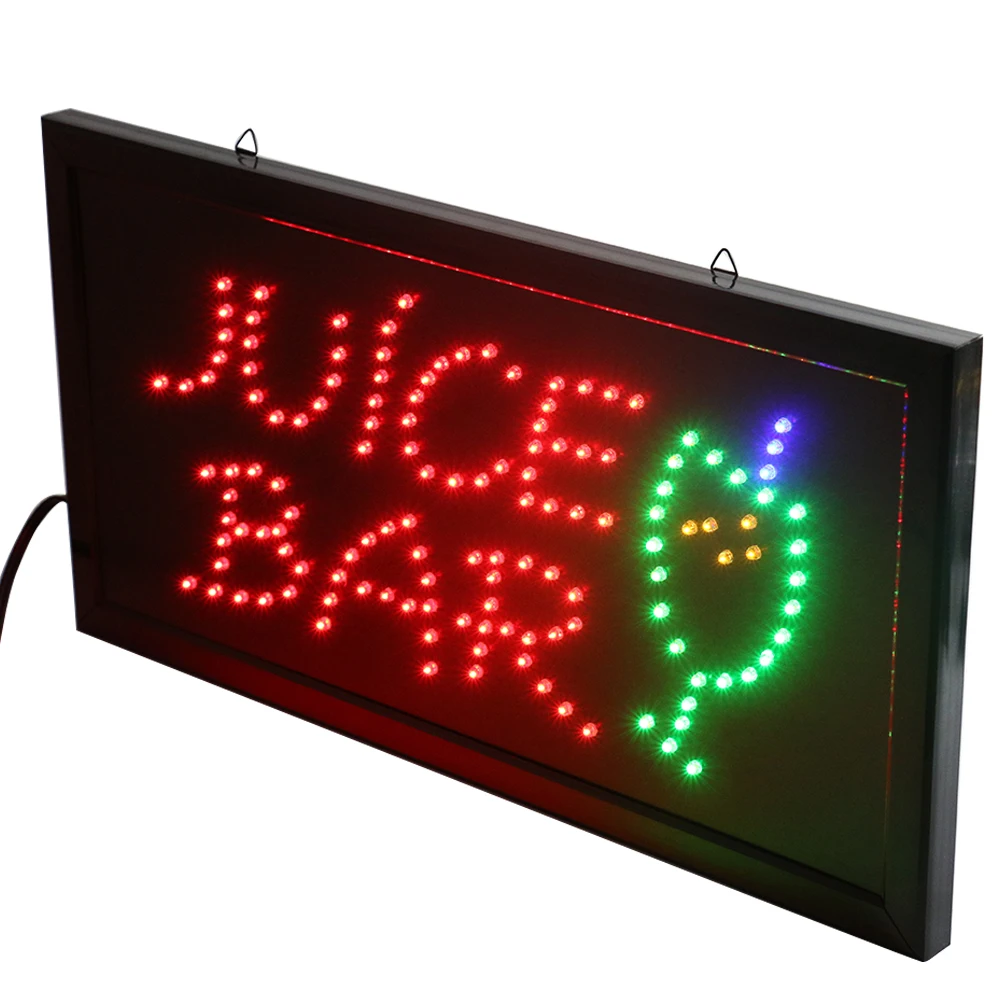CHENXI Led Juice Bar Signs of Drinking Bar Shop Open Indoor 19*10 Inch