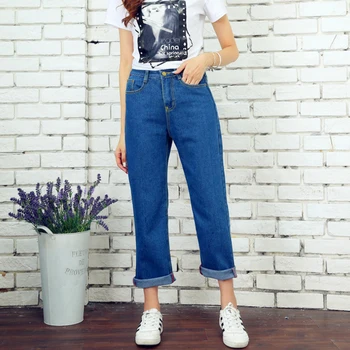 

Blue Baggy High Waist Boyfriend Jeans For Women Casual Ankle Denim Loose Jeans Woman Vintage Mom Jeans Denim Trousers Female