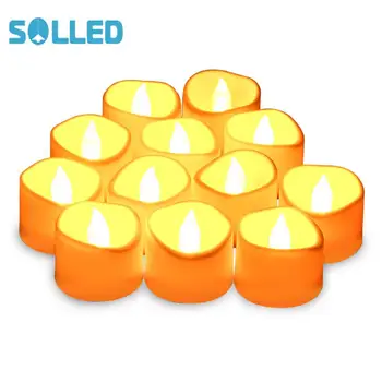 

SOLLED 12PCS Flameless Candle Lights , Unscented & Long-Lasting Candle Lights for Holiday Celebrations, Weddings, Birthdays etc.