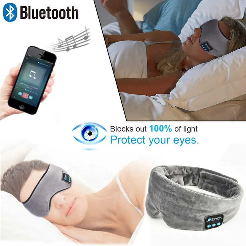 Беспроводные стерео наушники с Bluetooth маска для сна держатель телефона мягкие