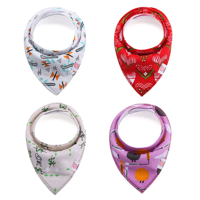 Teenster Baby Bibs Babador Cotton Baby Accessories Newborn 4pcs/lot Bandana Bibs Feeding Stuff Bibs Burp Cloths Varied Style
