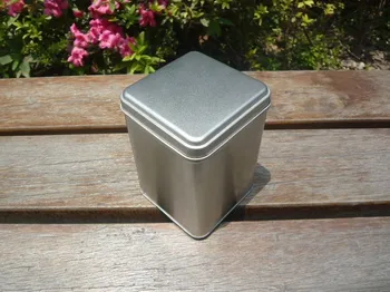 

8.5x8.5x12cm high quality square plain tin box/tea box or jewelry& candy metal storage case