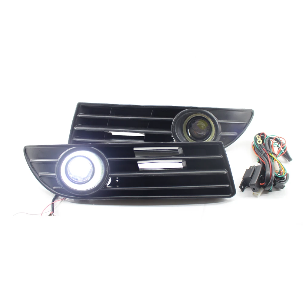 

Right + Left For Lights Lamps Grille H3 for VW VOLKSWAGEN POLO 2005-2009 Wiring Kit Accessories with White Light