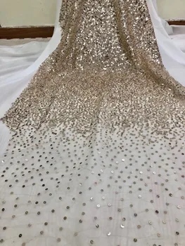 

Nigerian french net Lace David-10.3106 Embroidered Cord Lace Fabric with full beads for bridal dress