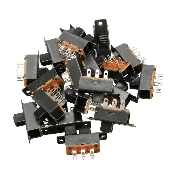 20pcs Black Mini Two Way SPDT 2P2T Slide Switch On-Off PCB DIY