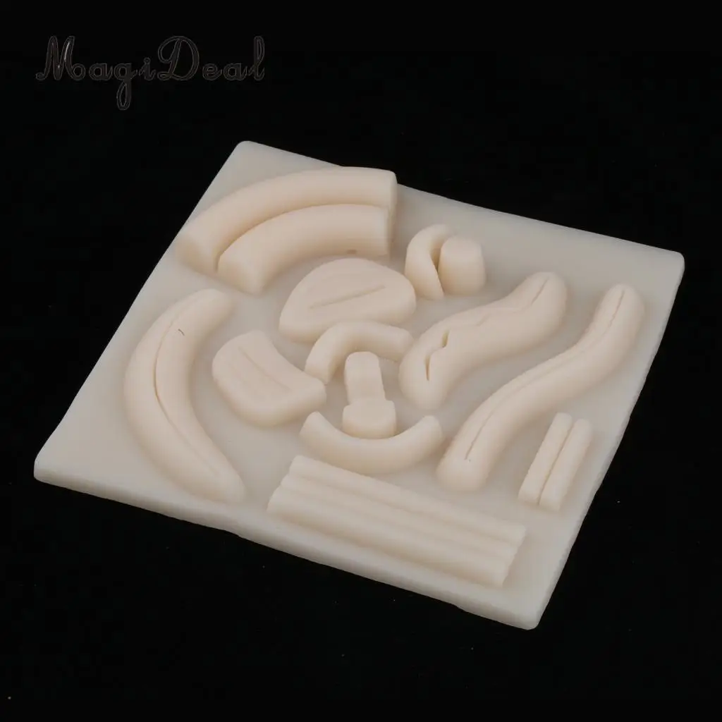 Medical Suture Training Practice Simulation Human Skin Model Pad with Wounds, Teaching Tool