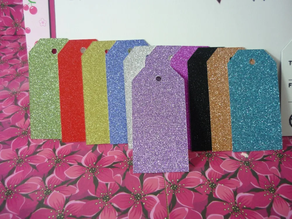 CX-TAG-00008 3.5x7cm Mix Colors Glitter Gift Tags 09