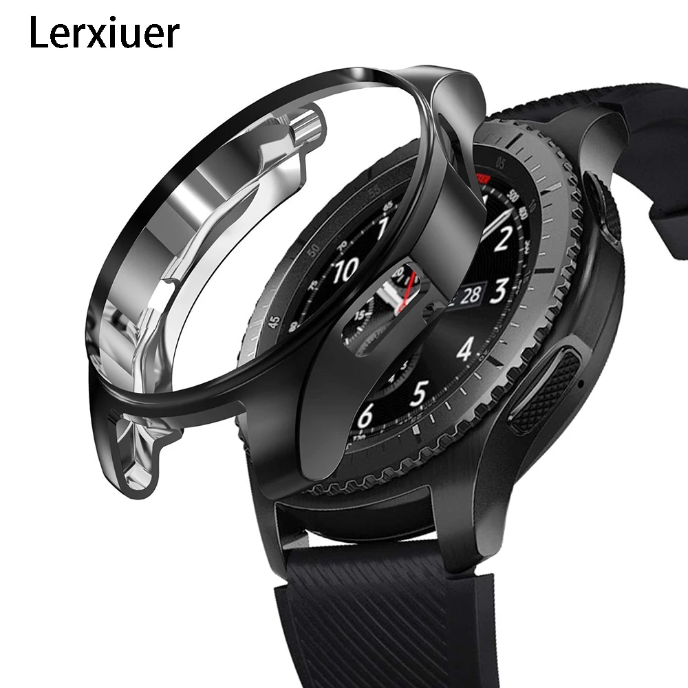 

Cover for Samsung Galaxy Watch 46mm case Gear S3 frontier bumper soft smart watch accessories plated protective shell case 22mm