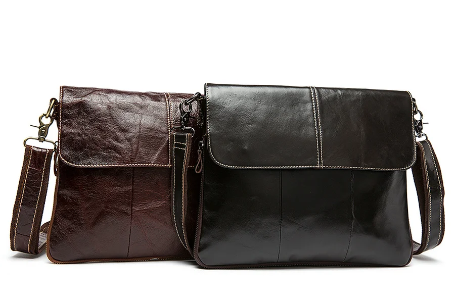QIAOBAO Новая высококачественная Мужская сумка из натуральной кожи, сумки-мессенджеры, модные брендовые Дизайнерские мужские сумки через плечо