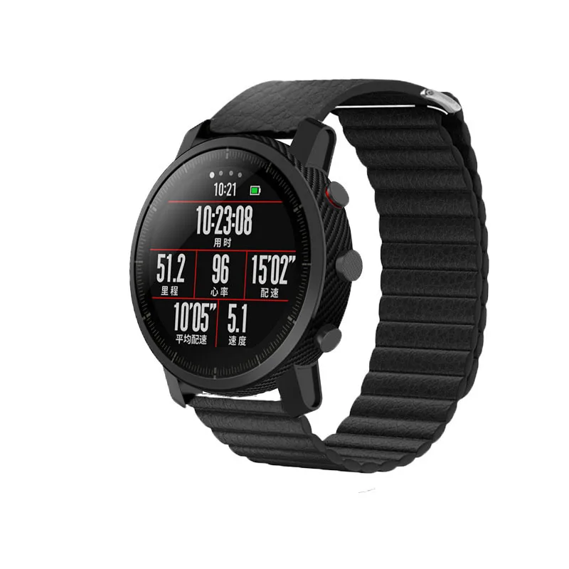 Кожаный магнитный браслет для Xiaomi Huami Amazfit stratos 2 ремешок смарт-часов amazfit pace band /galaxy