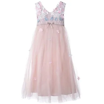 

European and American children's dress pink mesh girls dress foreign trade children's dress k1