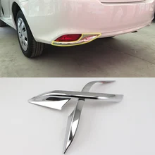 Car body kits ABS chrome rear foglight cover Car Sticker For TOYOTA VIOS 2017 car body kits abs chrome door mirror cover pedal car sticker for honda accord 2018