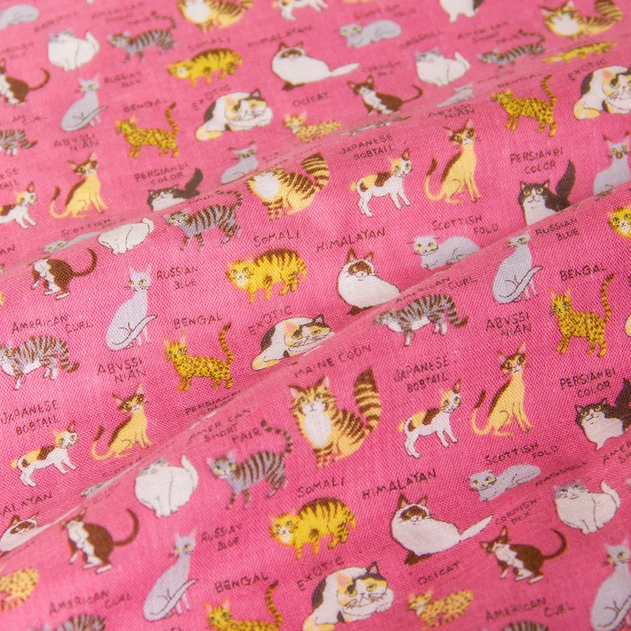 

50cm*108cm Japanese Patchwork Quilting Cloth Babay Double Gauze Cotton Fabric Kittens B