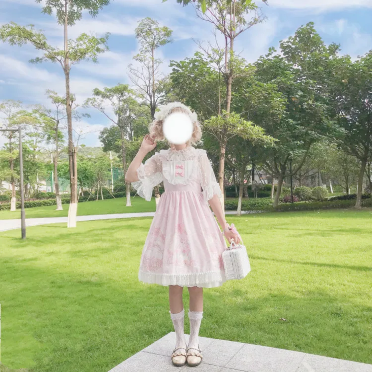 Cosplay&ware Kawaii Clothing Japanese Fashion Lolita Jsk Dress Women Summer Cute Bow Cat Strap Gothic Tea Party Sweet -Zentai shop online