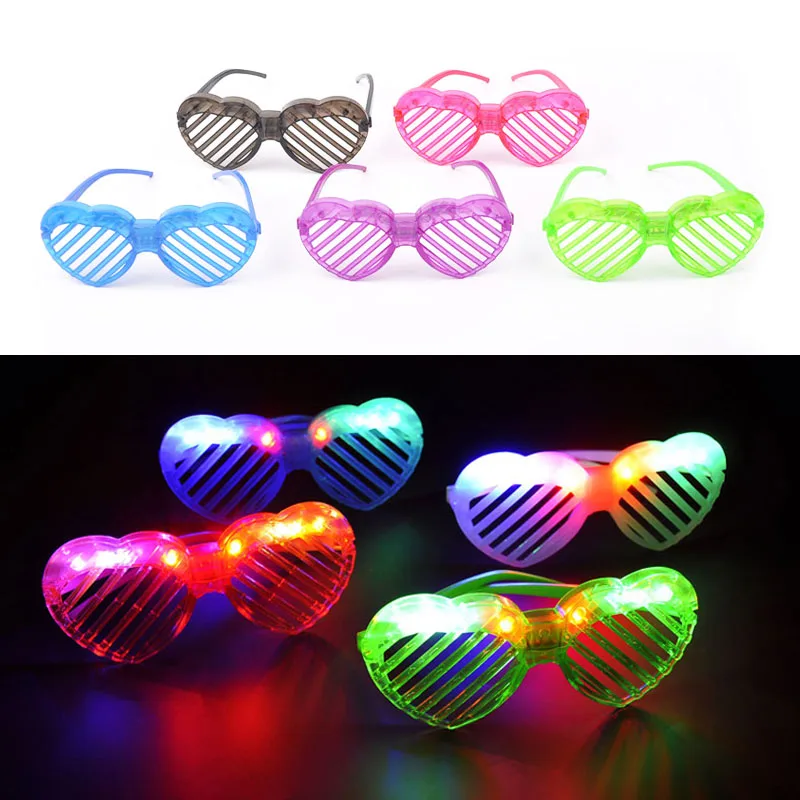 Flashing party heart glasses light up flash LED glasses decorative