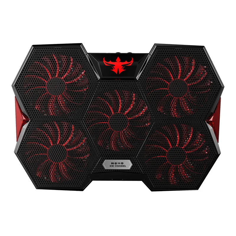 Новинка! Охлаждающая подставка для игрового ноутбука 5 бесшумных синих/красных
