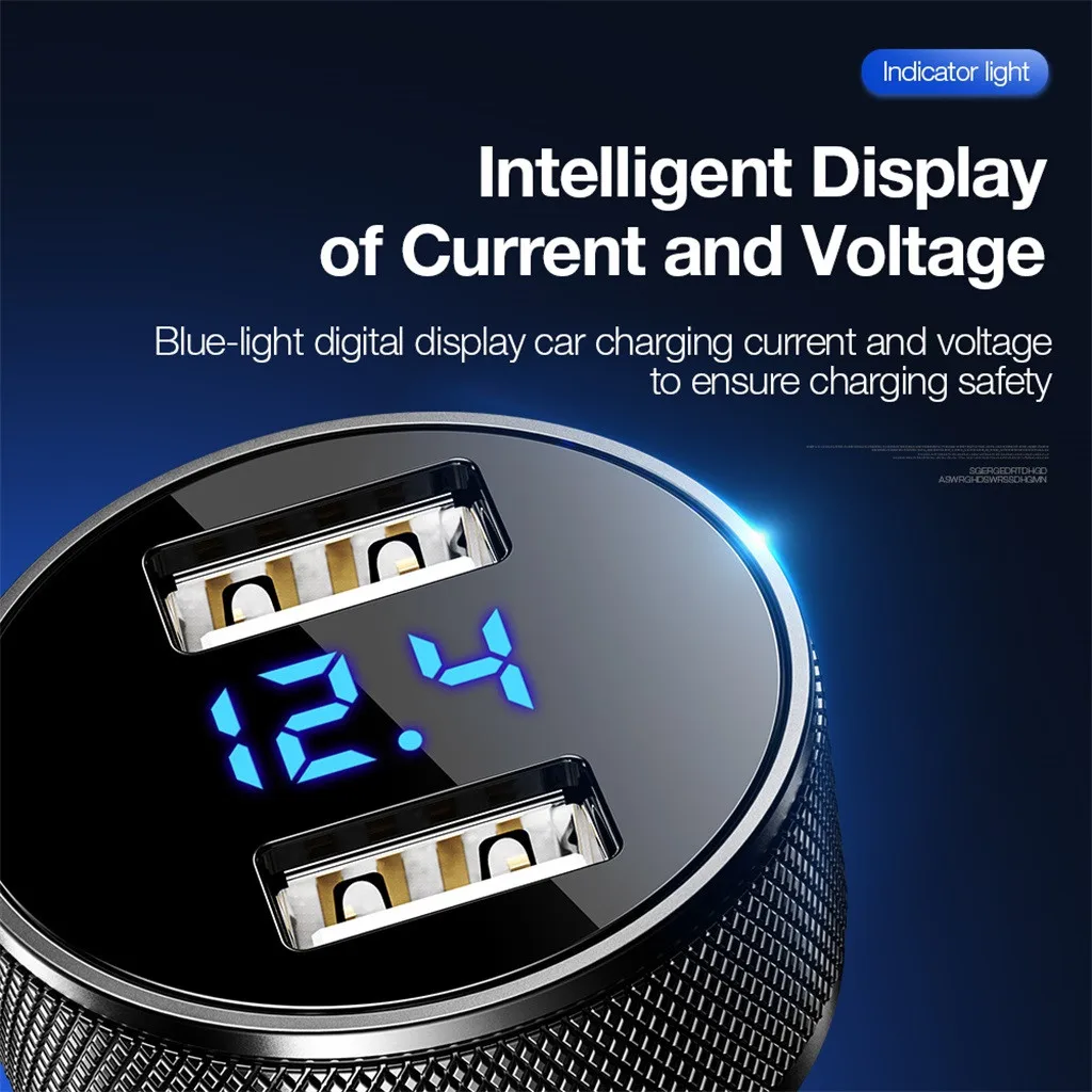 VOBERRY 3.1A двойное автомобильное зарядное устройство USB 2 порта lcd 12-24 V Зажигалка интеллектуальная система зарядки широко совместима