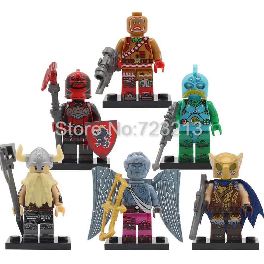 

Fortlegend Single Figure Magnus Red Knight Love Ranger Moisty Merman Merry Marauder Battle Hound Building Blocks kits Brick Toys
