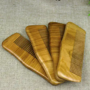 

250 PCS Customized Hair Comb Engraved Your Logo Natural Peach Wood Wooden Combs Anti-Static Beard Comb Pocket Comb 16.0*5.8*1.3