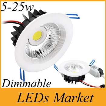 

CREE COB Led Ceiling Downlight 5W 7W 9W 12W 15W 20W 25W Dimmable Led Recessed Fixture Ceiling lights bulb AC85-265V + Driver UL