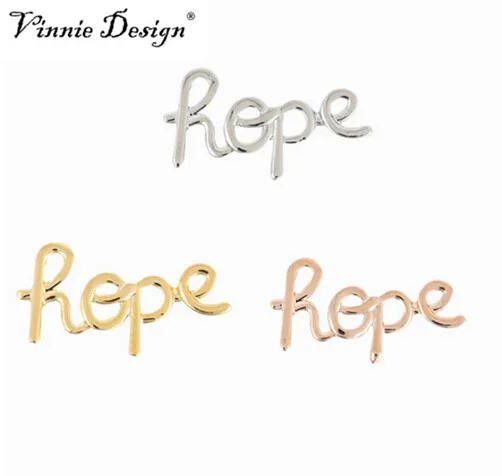 

Vinnie Design Jewelry Hope Letter Slide Charms Keys for Keeper Bracelet 10pcs/lot