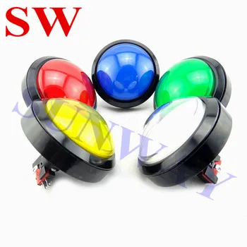 

2PCS/Set 100mm Big Dome Illuminated Push Button 12V LED Arcade Buttons with LED Light and Mircoswitch for Arcadde Machine Part