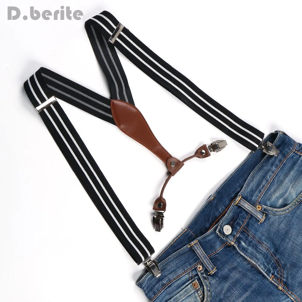 Men's Unisex Clip-on Braces Elastic Y-back Suspender Piano Key Music Note 1 1/2" 