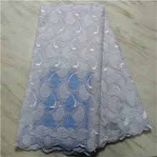 Высококачественные швейцарские Кружева из вуали, белые африканские хлопковые сухие кружева с оттнами ткань из Дубая для свадьбы 5 ярдов/партия