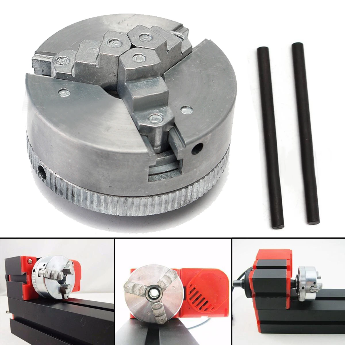 

Mayitr 1pc Metal Self Centering Hardened 3 Jaw Lathe Chuck M12x1 45mm + 2pcs Lock Rods