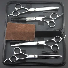 4 шт. Костюм Лучший 7 ''Профессиональные Парикмахерские ножницы для дома собаки кошки домашние животные скручивающие ножницы Thinning ножницы для волос