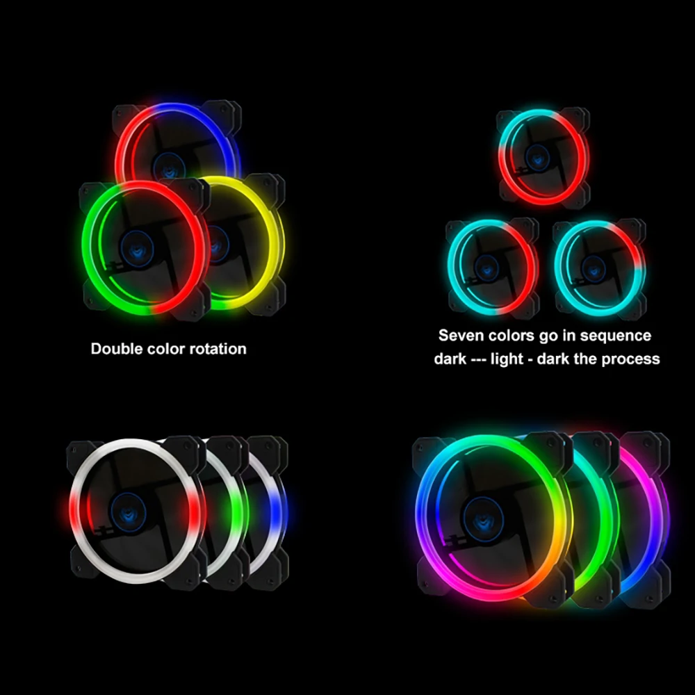 Aigo DR12 3 упак. Кулер для процессора RGB 120 мм куллер с IR пультом корпуса Вентилятор