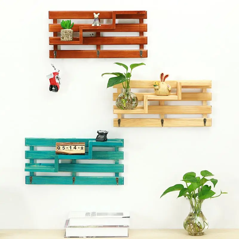 Retro Wall Mounted Wood Rack Shelf Holder Kitchen Bathroom Storage Rack Organizer Key Hanging Storage Holder Home Decoration Retro Wall Mounted Wood Rack Shelf Holder Kitchen Bathroom Storage Rack Organizer Key Hanging Storage Holder Home Decoration
