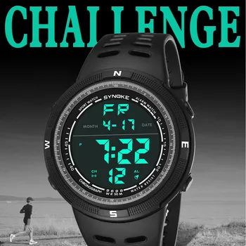 

SYNOKE Fashion Casual Top Brand Men Watch Multi-Function 50M Waterproof Clock LED Digital Double Action Watches reloj hombre