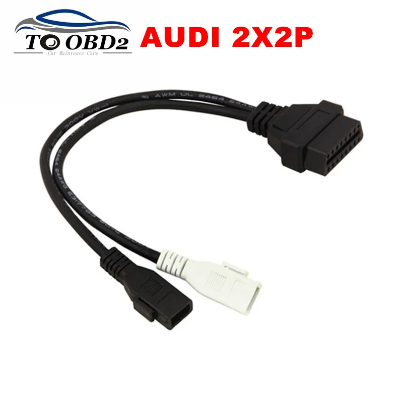 

VAG Adapter For AUDI 2X2 OBD1 OBD2 Car Diagnostic Cable 2P+2P Fits Audi 2X2Pin to OBD2 16Pin Female Connector VAG COM VW Skoda