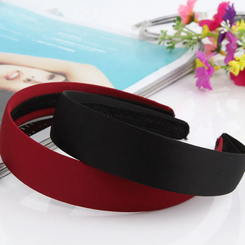 New Women Plain Satin Look Fabric Covered Headband Alice Hair Hairband Head Band