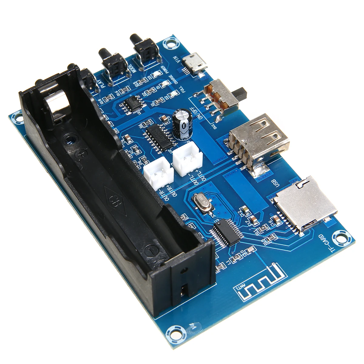 1pc Batteries Bluetooth 4.0 Power Amplifier Board PAM8403 5W+5W Stereo AMP USB 18650 Battery Power