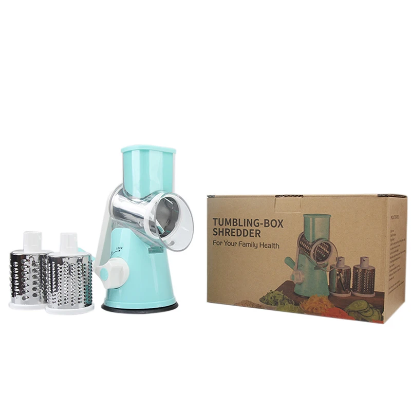 

KOK Manual Hand-operated Vegetable Slicer Cutter 3 Stainless Steel Blade Potato Carrot Grater Slicer Knife Sets Kitchen Tools