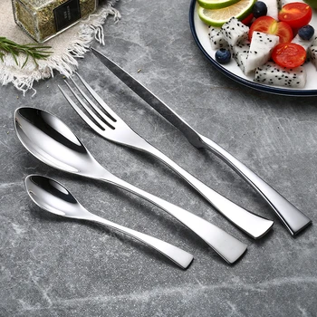 

24Pcs/set 304 Stainless Steel Cutlery Set Tableware Silverware Set Western Food Fork Knife Dinnerware Set Drop Shipping