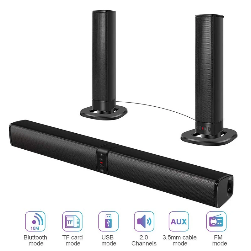 soundbar with built in subwoofer and bluetooth