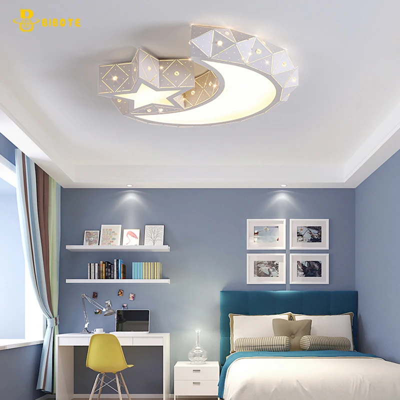 Bibote Creative Star Half Moon Led Ceiling Light 85 265v 24w