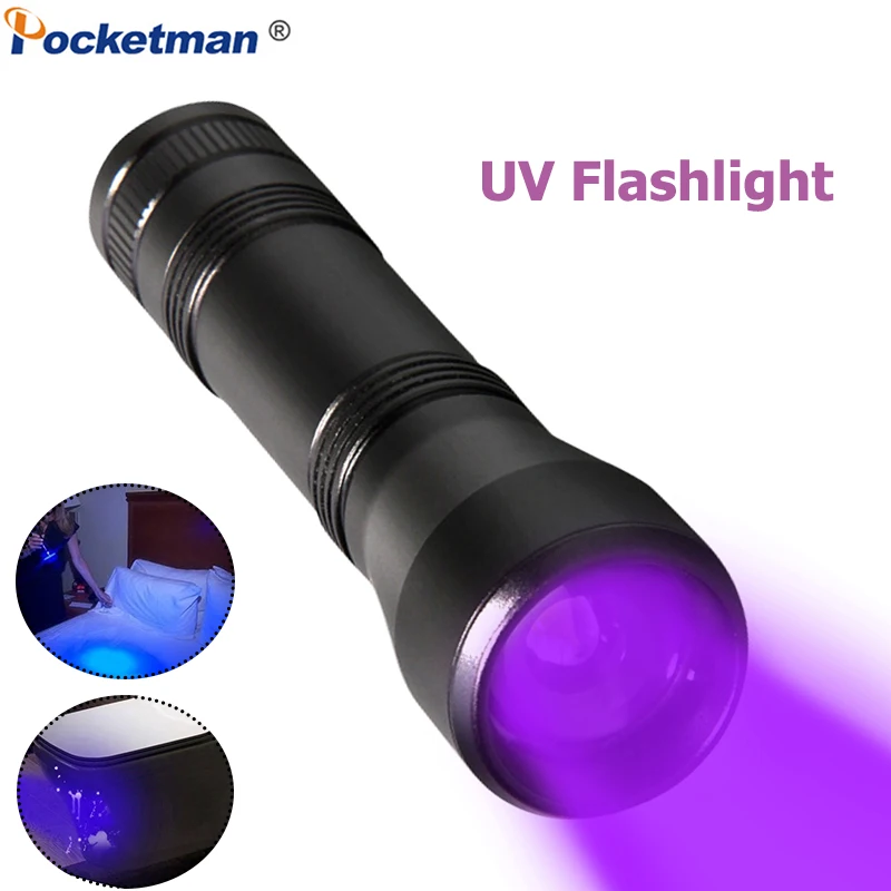 L2/T6 8000LM УФ мигающий фонарик фиолетовый белый свет фонарь с 5 режимами 395nm Blacklight светодиодный факел 18650 Батарея