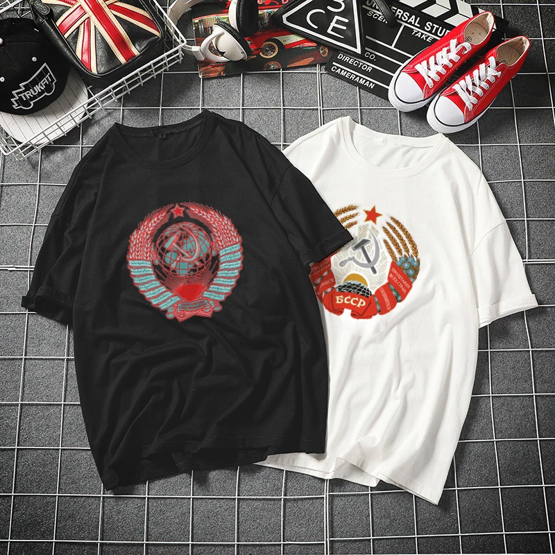 USSR Soviet Harajuku Tshirt Women Cotton 2019 Summer Funny T-shirt Female Short Sleeve Plus Size White T Shirt Tumblr Tops Tees USSR Soviet Harajuku Tshirt Women Cotton 2019 Summer Funny T-shirt Female Short Sleeve Plus Size White T Shirt Tumblr Tops Tees