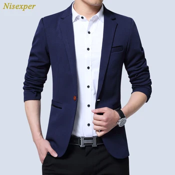 

2018 Fashion Men Blazer Men's Blazers Autumn Mens Slim Jacket Thin Single Outwear Men Suits Casual Man Suit Plus Size 5XL