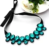 Collar de declaración ovalada corta de moda y cinta colgante Cadena de resina collar gargantilla para mujer regalo ► Foto 3/5