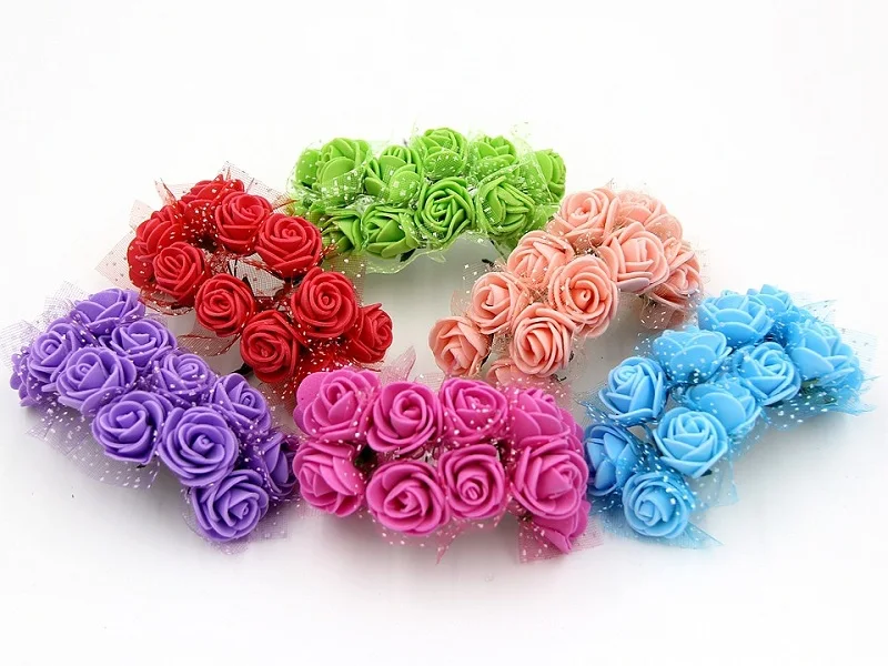 2.5cm Rose foam lace flower Bouquet handmade for Gift Box Scrapbooking