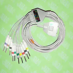 Совместимость с 15 pin Фукуда ME KP-500 ЭКГ монитор пациента цельный 10 ВЕДЕТ кабель ЭКГ и 3.0 pin проводам, iec или AHA